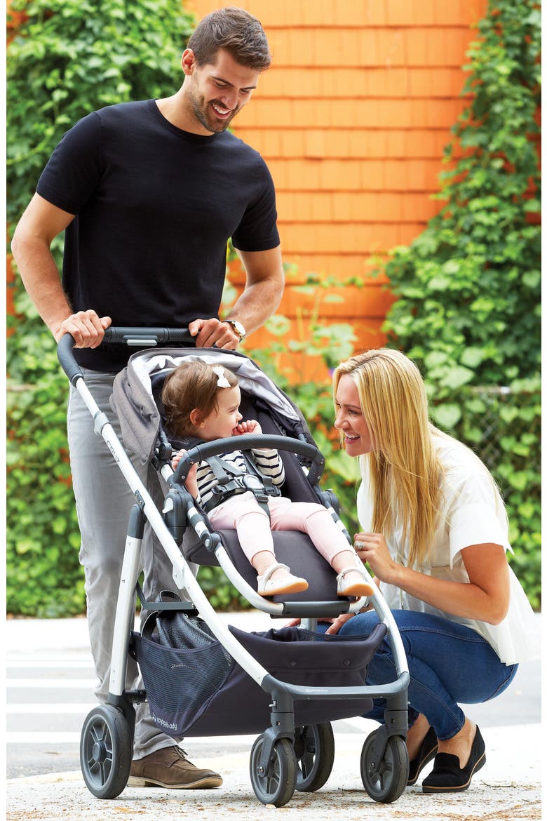 2018 CRUZ Aluminum Frame Stroller, Alternate, color, WHITE/ SADDLE LEATHER