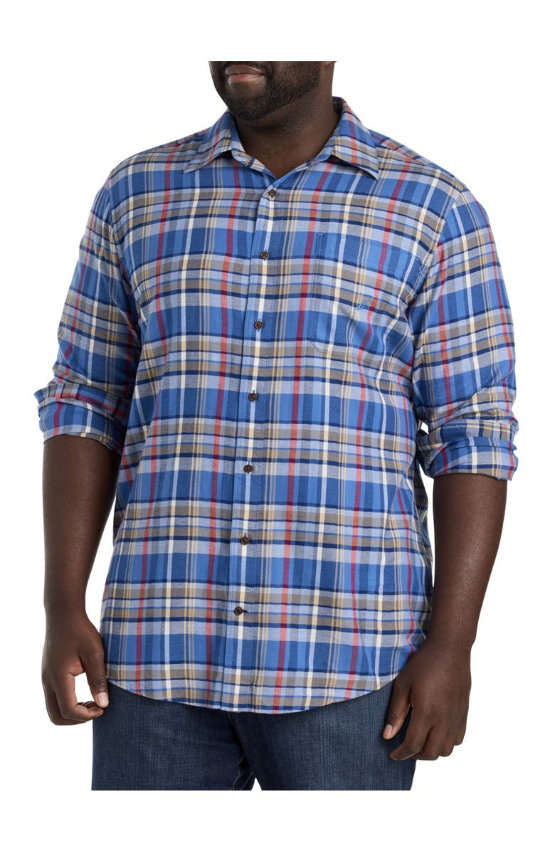 Nautica Big & Tall Plaid Sport Shirt, Main, color, Delft