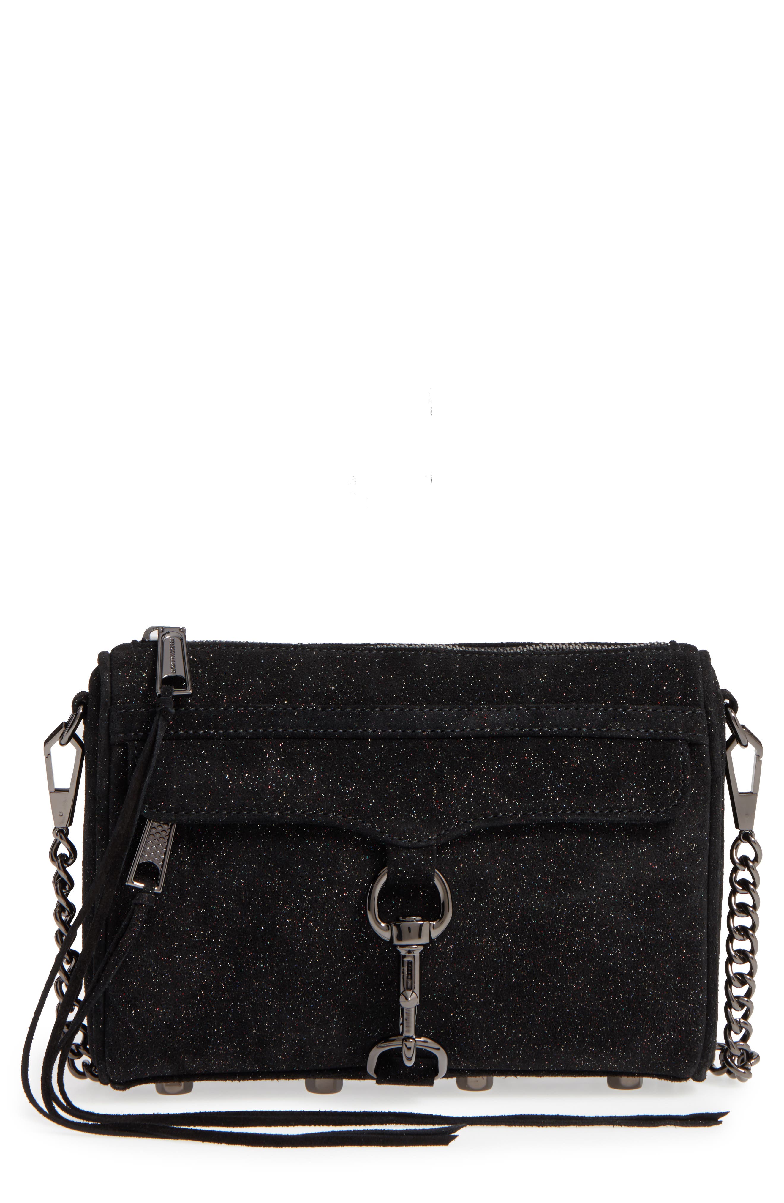 Rebecca Minkoff Mini MAC - Sparkle Leather Crossbody Bag, Main, color, 