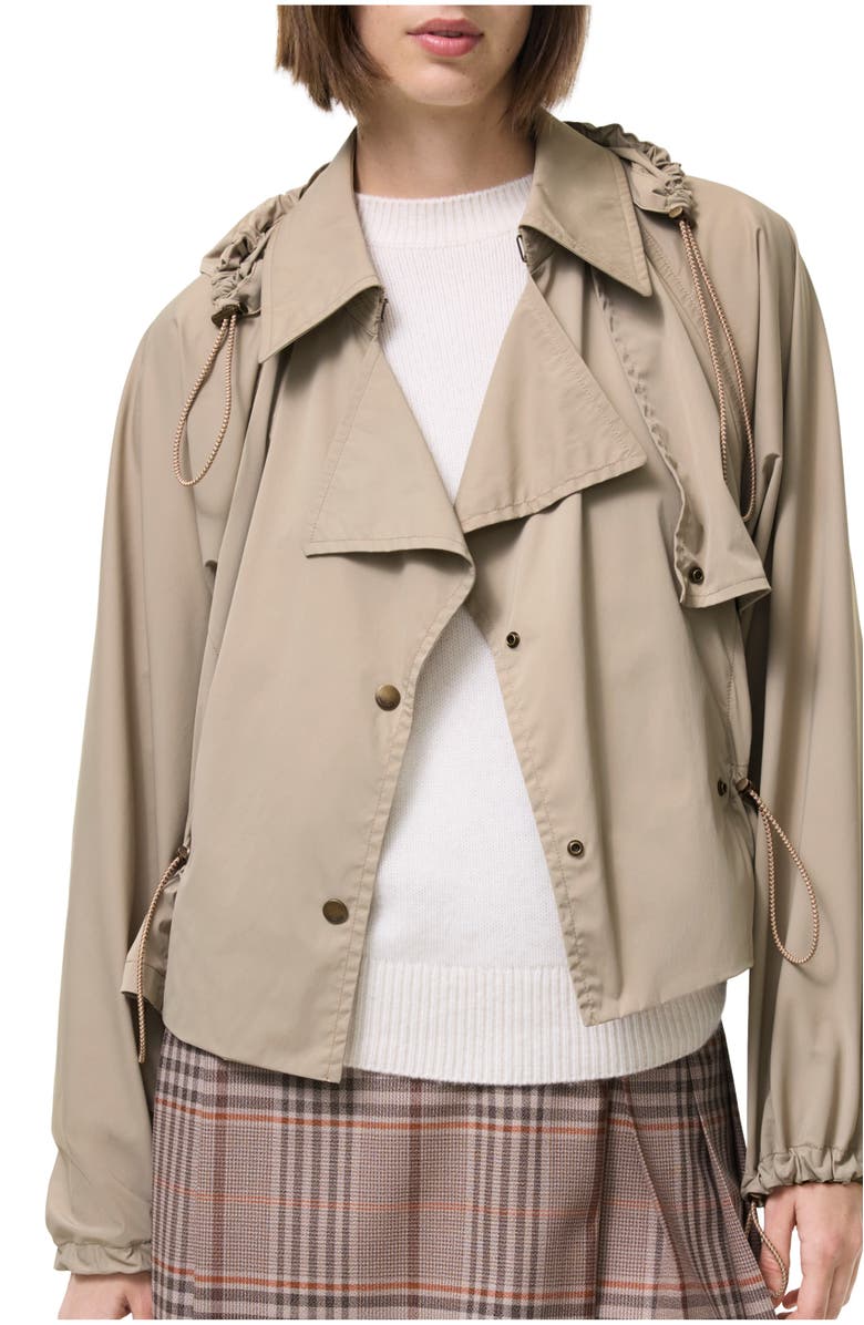 Burberry Detachable Hood Stretch Nylon Jacket, Main, color, 