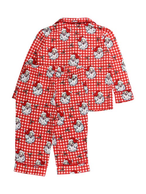 Rufflebutts Gender Inclusive Button Up Pajama Set In Red