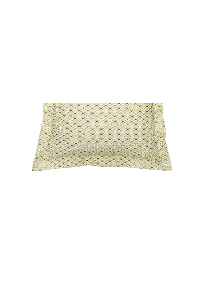 Calypso Shells Green Beach Coastal Cotton Euro Pillow Sham, Alternate, color, Green
