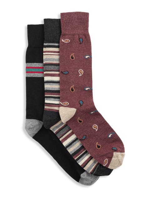 Big & Tall 3-pk Paisley Socks