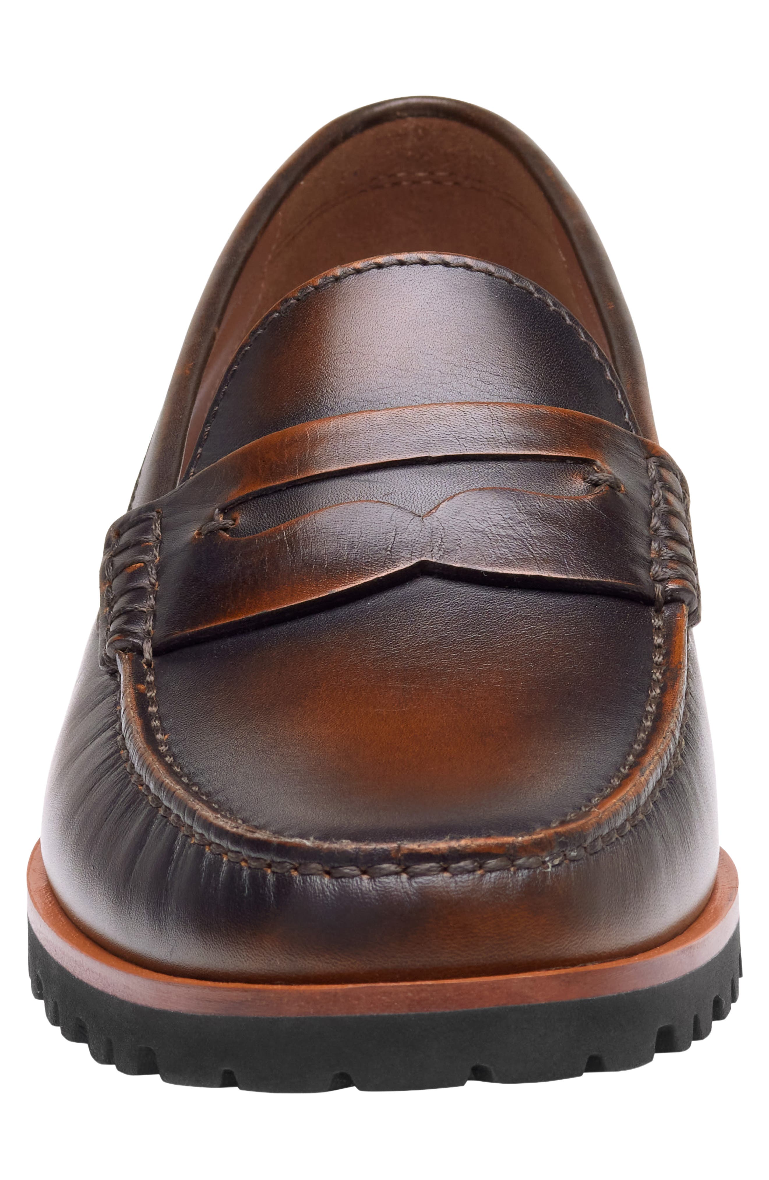 Baldwin Lug Sole Penny Loafer, Alternate, color, BROWN BRUSH-OFF FULL GRAIN