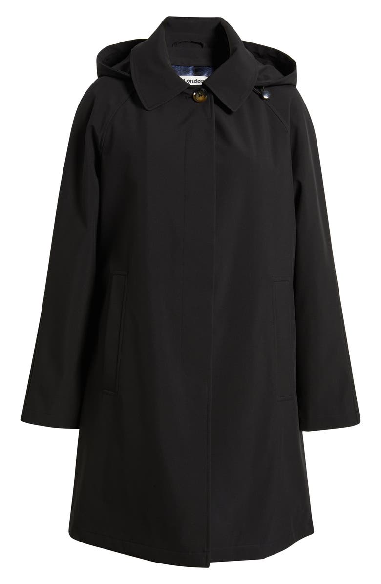 London Fog Heritage Bonded Trench Raincoat with Removable Hood, Alternate, color, Black