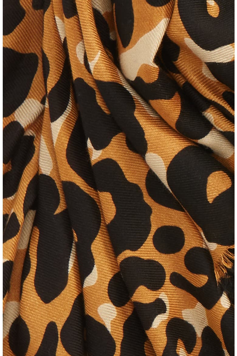 Cheetah Print Scarf, Alternate, color, BROWN