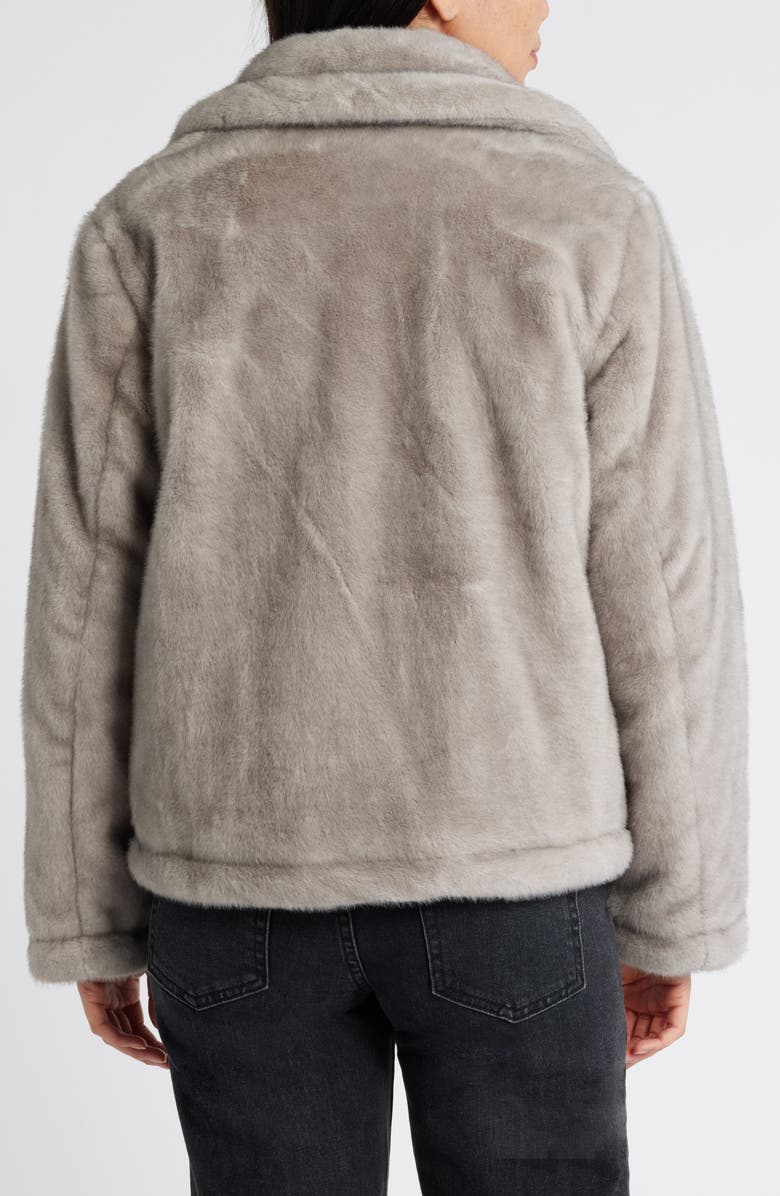 Sam Edelman Notched Lapel Faux Fur Jacket, Alternate, color,