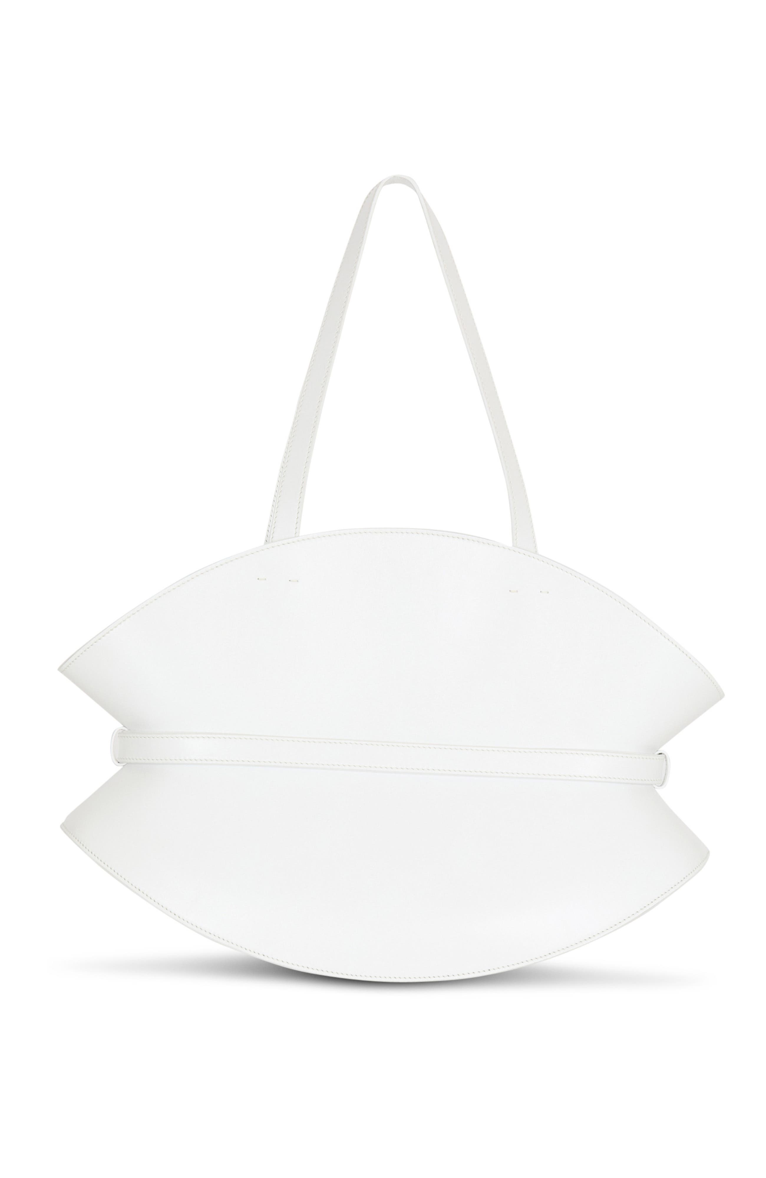 Balmain Medium Shuffle bag in calfskin leather, Alternate, color, White