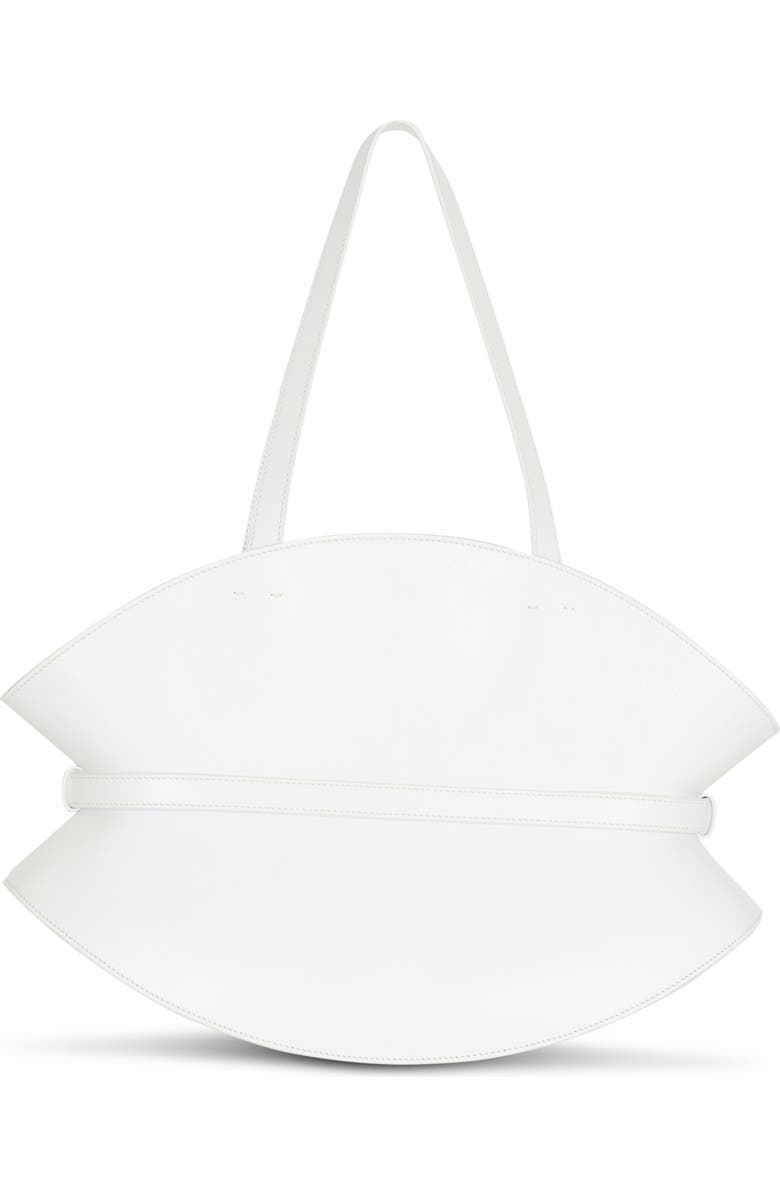 Balmain Medium Shuffle bag in calfskin leather, Alternate, color, White