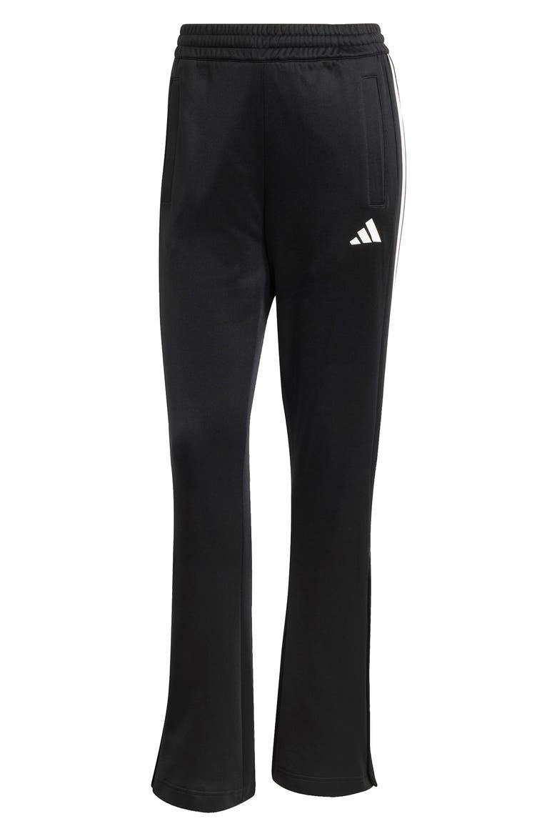 Iconic 3-Stripes Flared Sweatpants, Alternate, color, BLACK/ WHITE