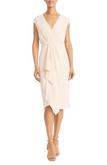 Maggy London Sleeveless Draped Midi Dress