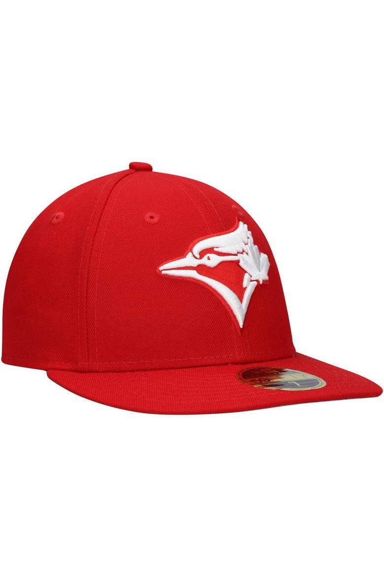 Men's New Era Scarlet Toronto Blue Jays Low Profile 59FIFTY Fitted Hat, Alternate, color, Scarlet