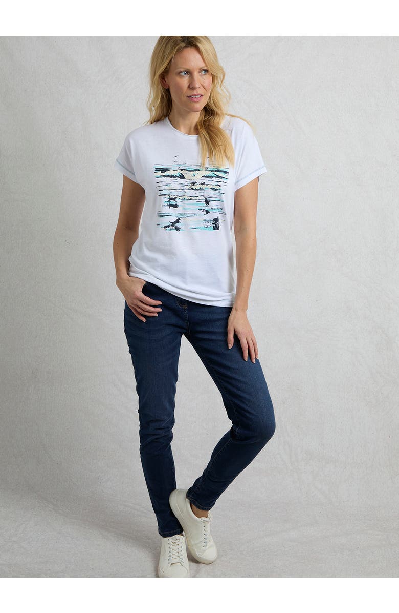 Weird Fish Beach Run Front Print Graphic T-Shirt, Alternate, color, White