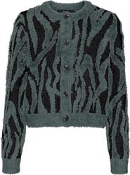 VERO MODA Valentina Animal Stripe Button Front Cardigan