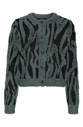 VERO MODA Valentina Animal Stripe Button Front Cardigan