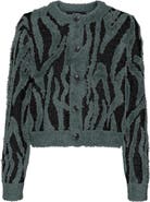 VERO MODA Valentina Animal Stripe Button Front Cardigan