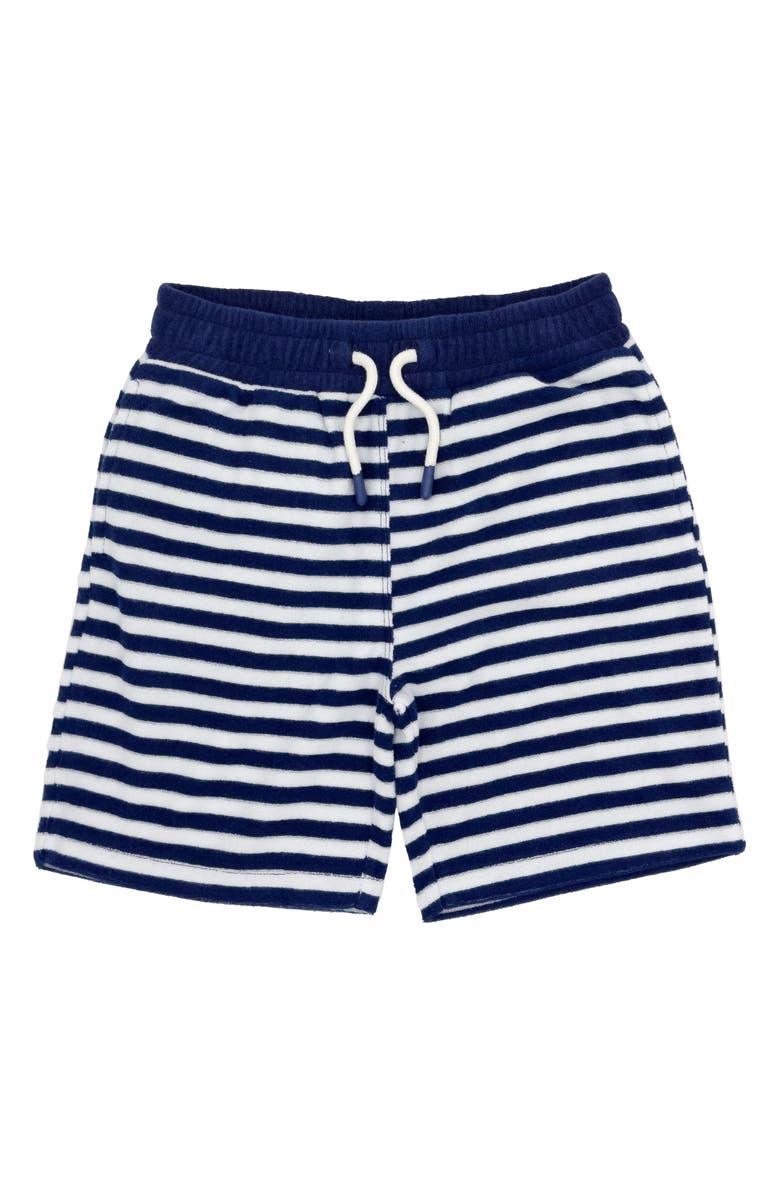 Feather 4 Arrow Kids' Coastal Stripe Terry Cover-Up Shorts, Main, color, Navy / White Stripe