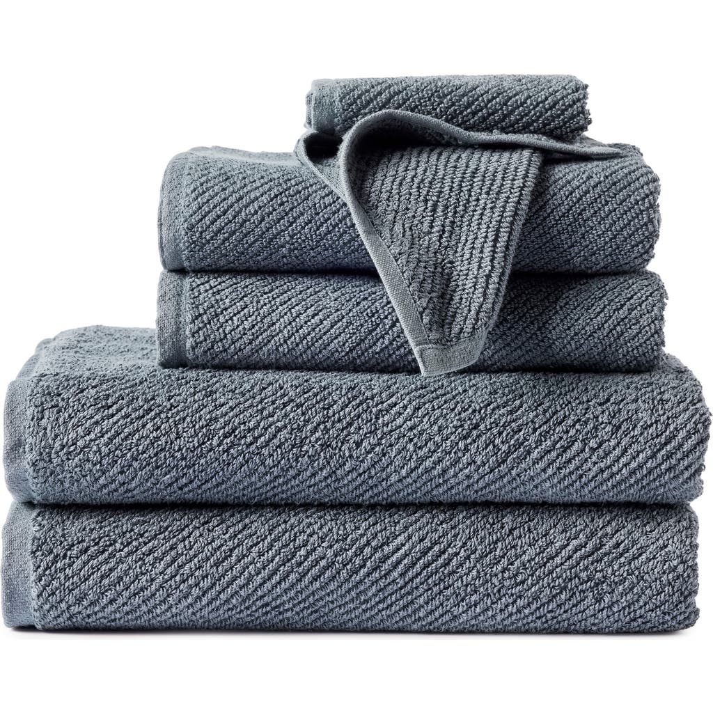 Coyuchi Air Weight® 6-piece Organic Cotton Towel Set In Gulf