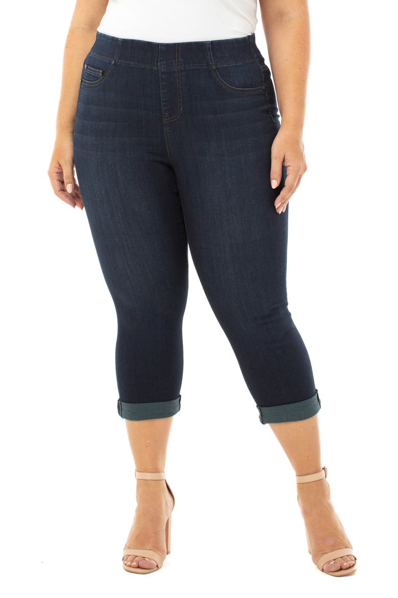 Chloe Pull-On High Waist Roll Cuff Crop Skinny Jeans, Main, color, DYNASTY DARK
