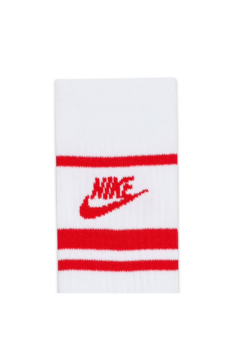 Nike 3-Pack Dri-FIT Everyday Essentials Crew Socks, Alternate, color, White/ University Red