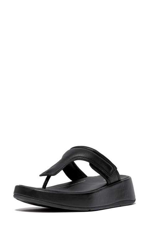 Adjustable Padded Leather Thong Sandal (Women)