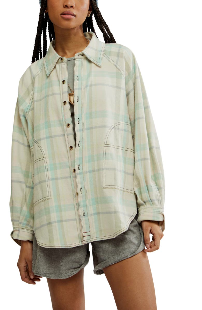 Free People Girl Meets Boy Plaid Shirt, Main, color, 