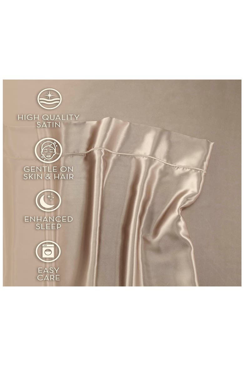 Elegance Satin Sheet Set, Alternate, color, CHAMPAGNE