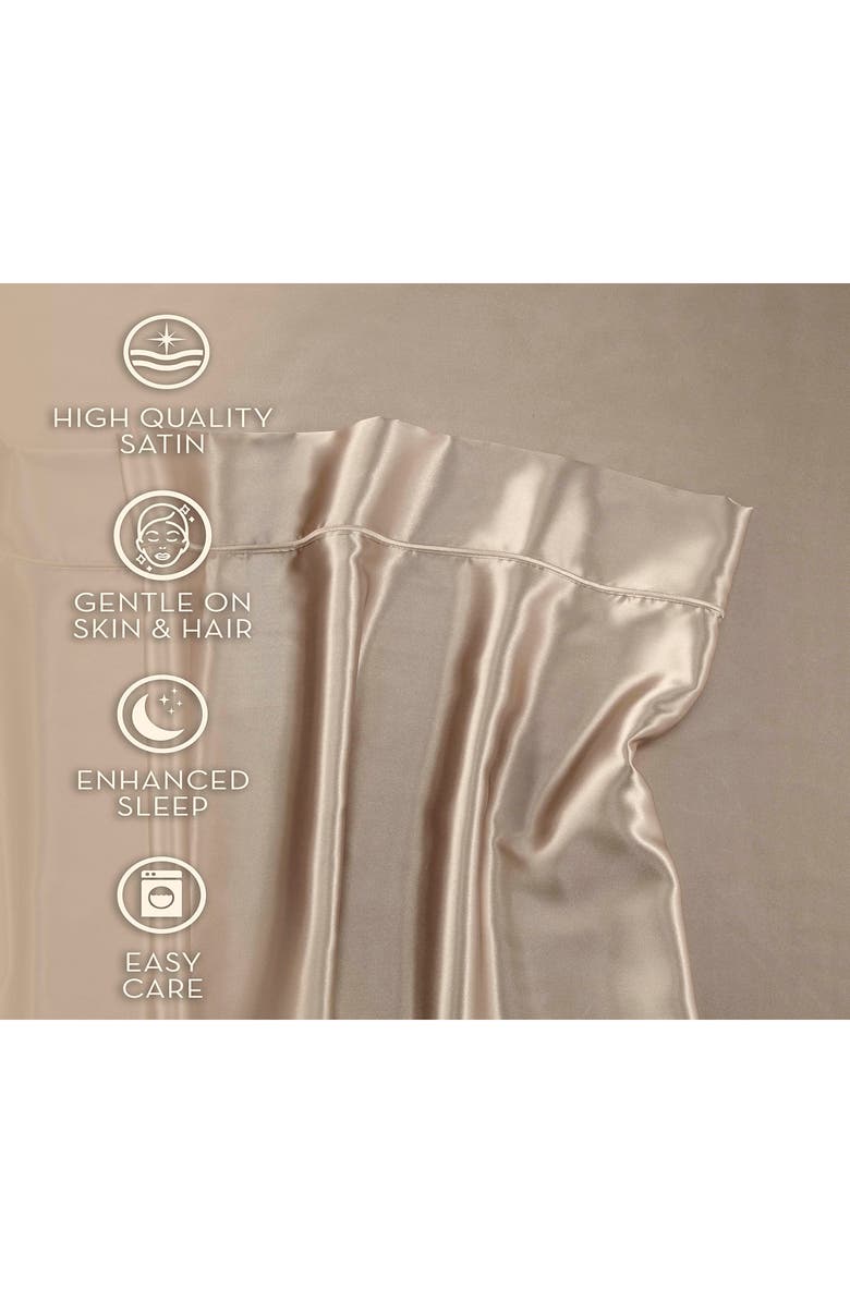 Martex Elegance Satin Sheet Set, Alternate, color, Champagne