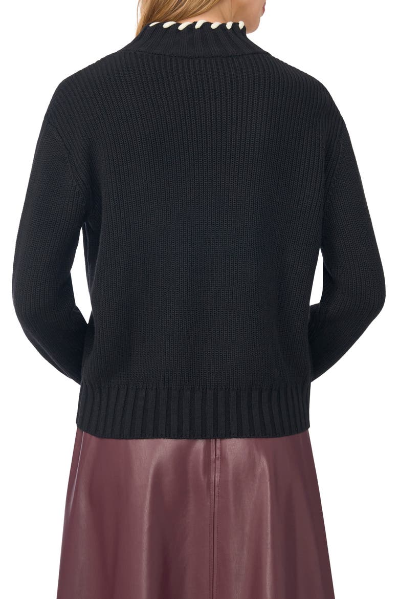 Whipstitch Turtleneck Sweater, Alternate, color, RICH BLACK