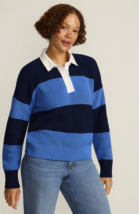 Drifter Rugby with Woven Collar Sweater