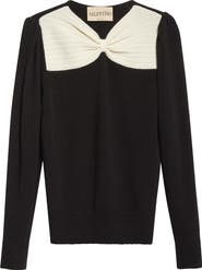 Valentino Bow Detail Virgin Wool Sweater