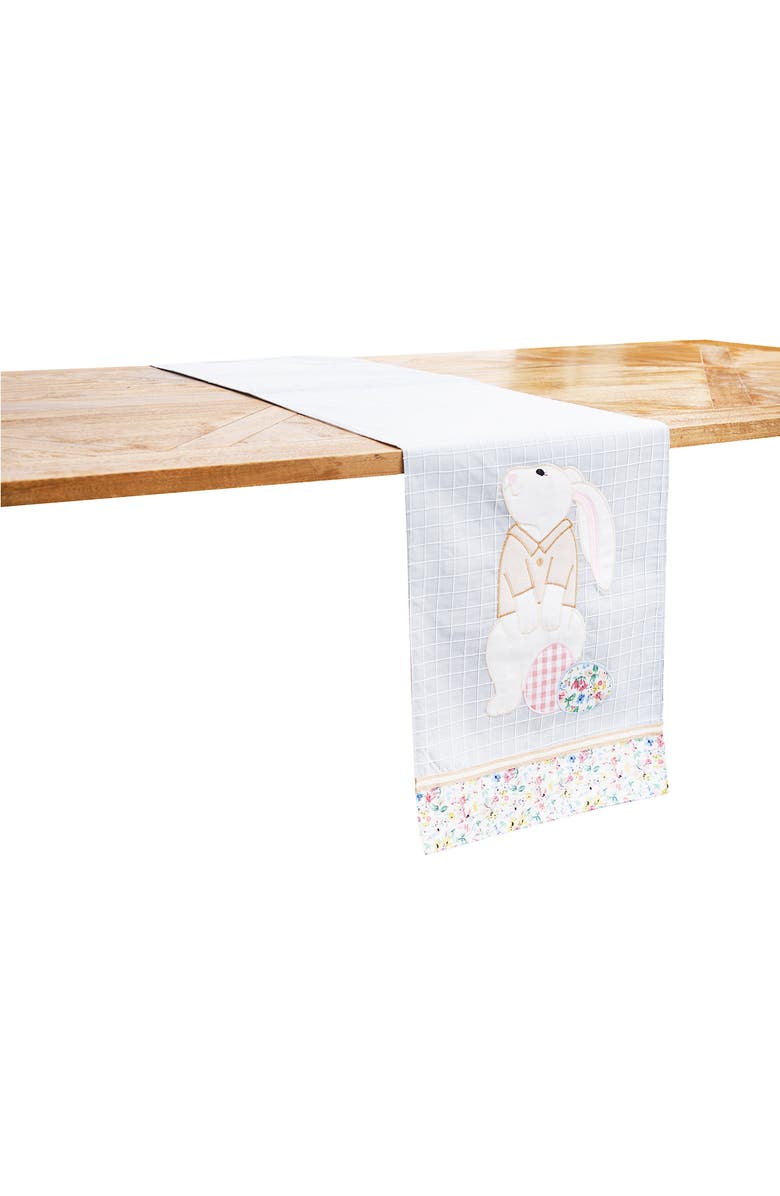 C&F Home Bunny Rabbit Easter Eggs Table Runner 13" x 72", Alternate, color, Blue