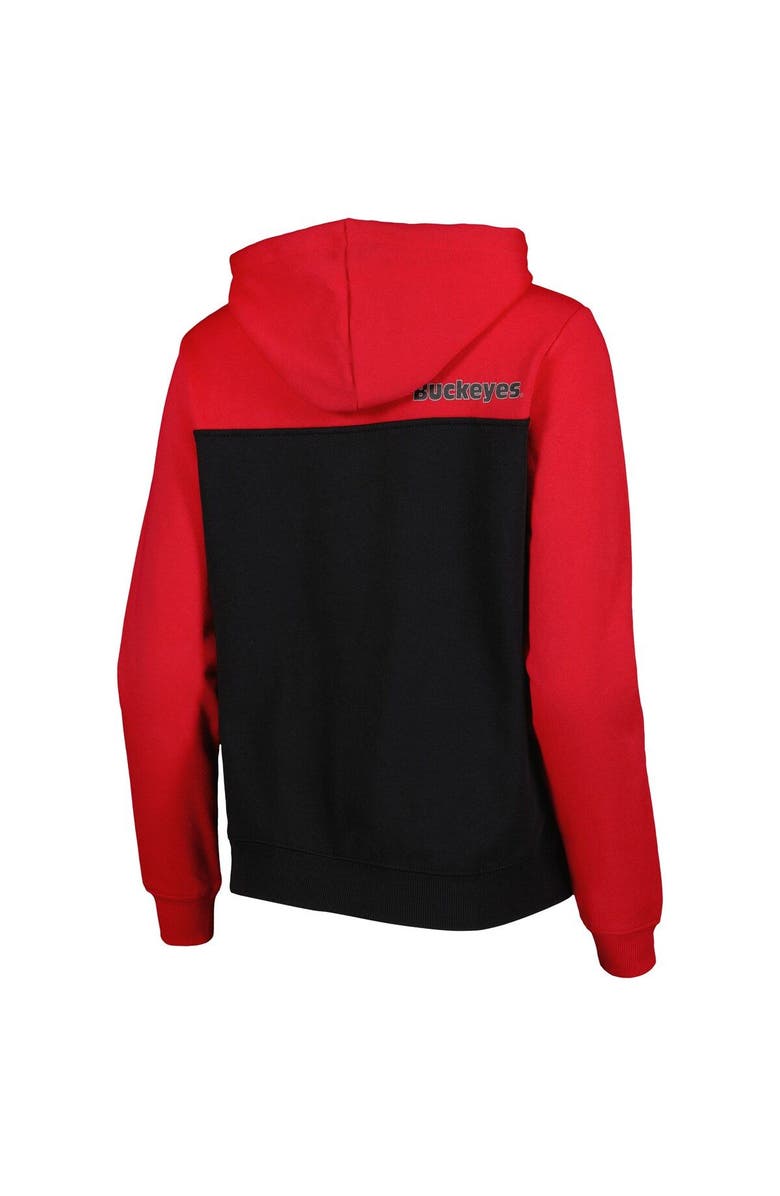 COLOSSEUM Women's Colosseum Black/Scarlet Ohio State Buckeyes Aidan Lightweight Half-Zip Hoodie, Alternate, color, Black