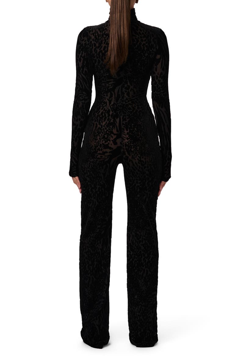 Burnout Long Sleeve Jumpsuit, Alternate, color, BLACK