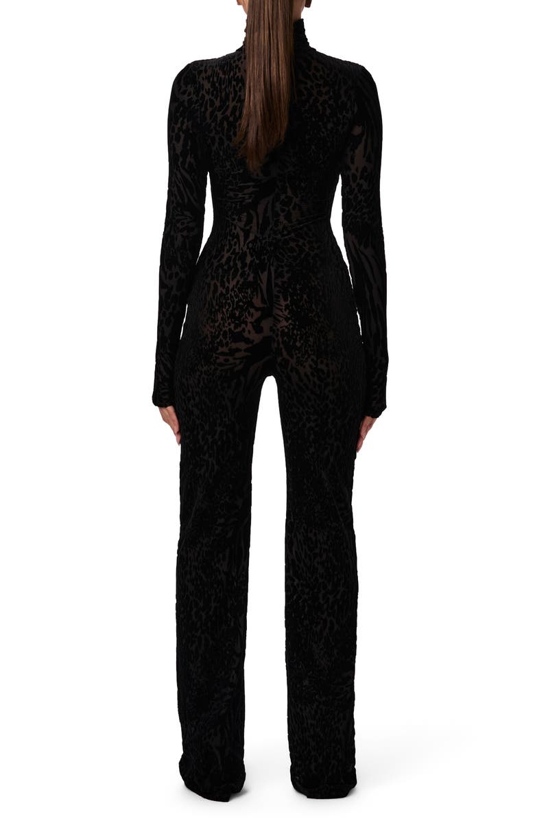 Naked Wardrobe Burnout Long Sleeve Jumpsuit, Alternate, color,