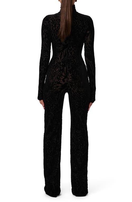 Naked Wardrobe Burnout Long Sleeve Jumpsuit In Black