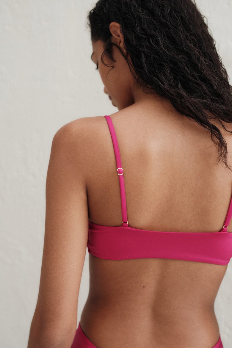 Padded Bikini Top, Alternate, color, Dark pink