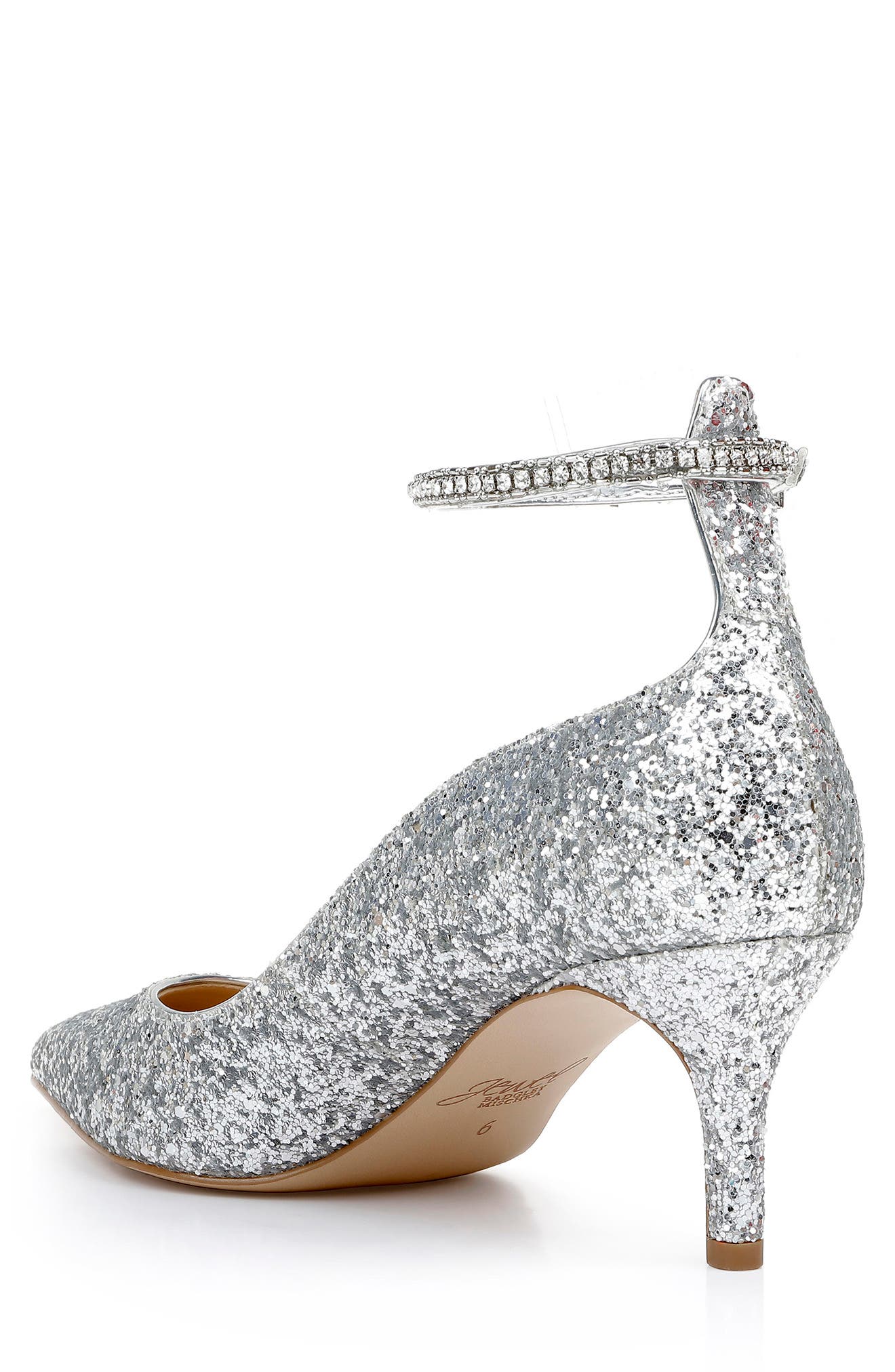 Jewel Badgley Mischka Jamila Pointed Toe Pump, Alternate, color, Silver