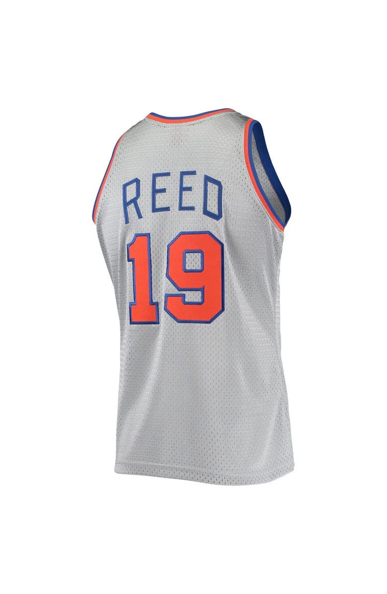 Mitchell & Ness Men's Mitchell & Ness Willis Reed Silver New York Knicks 75th Anniversary 1969/70 Hardwood Classics Swingman Jersey, Alternate, color, 