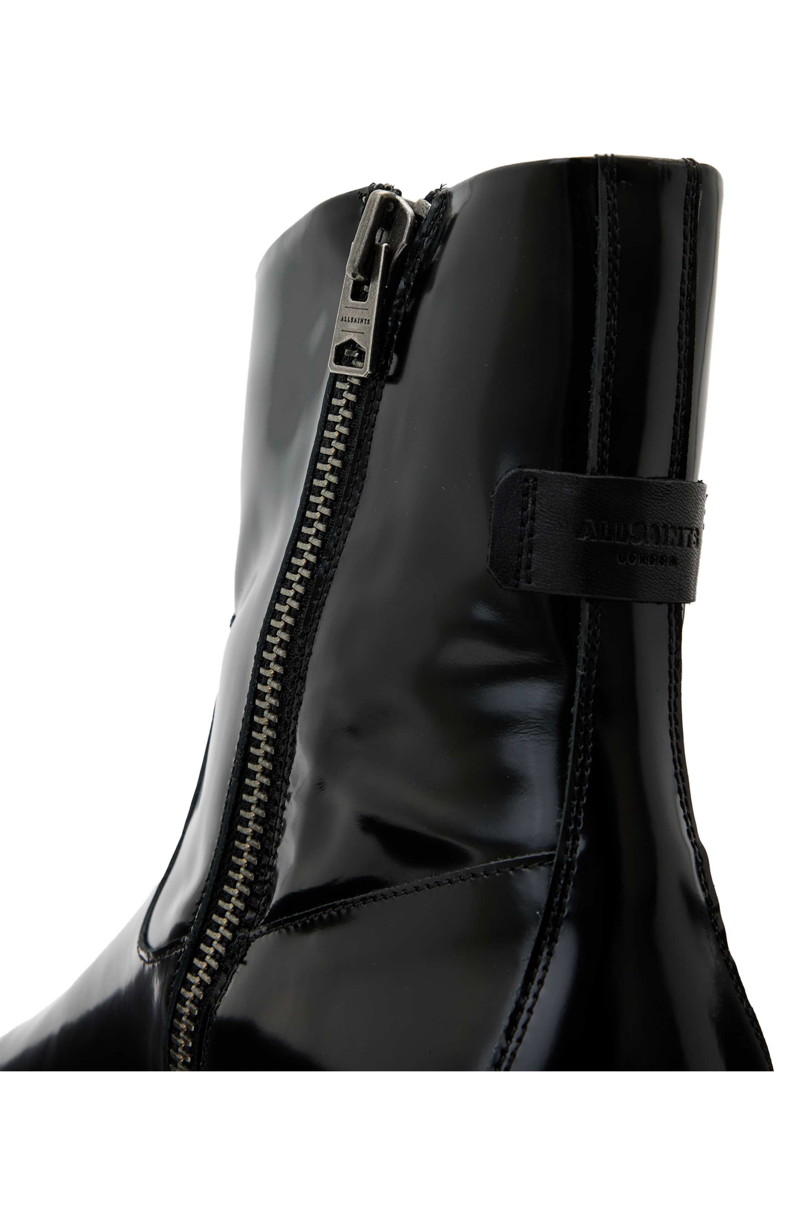 AllSaints Milton Ankle Boot, Alternate, color, Black Shine