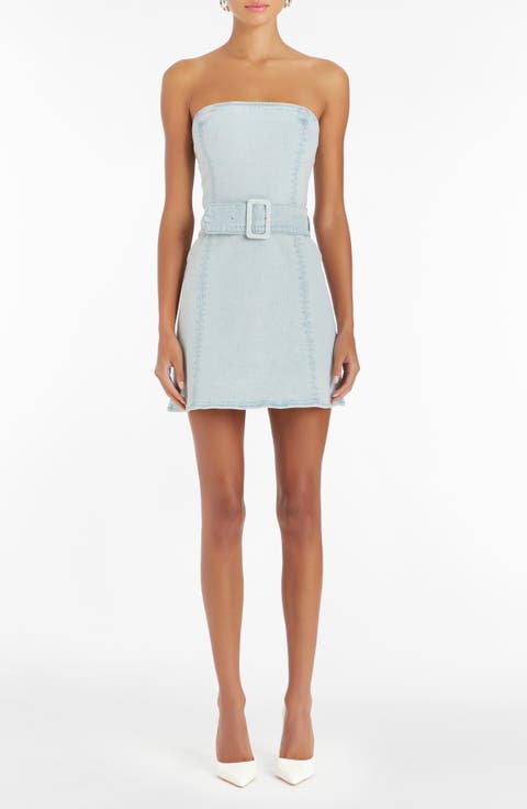 Fae Strapless Denim Minidress