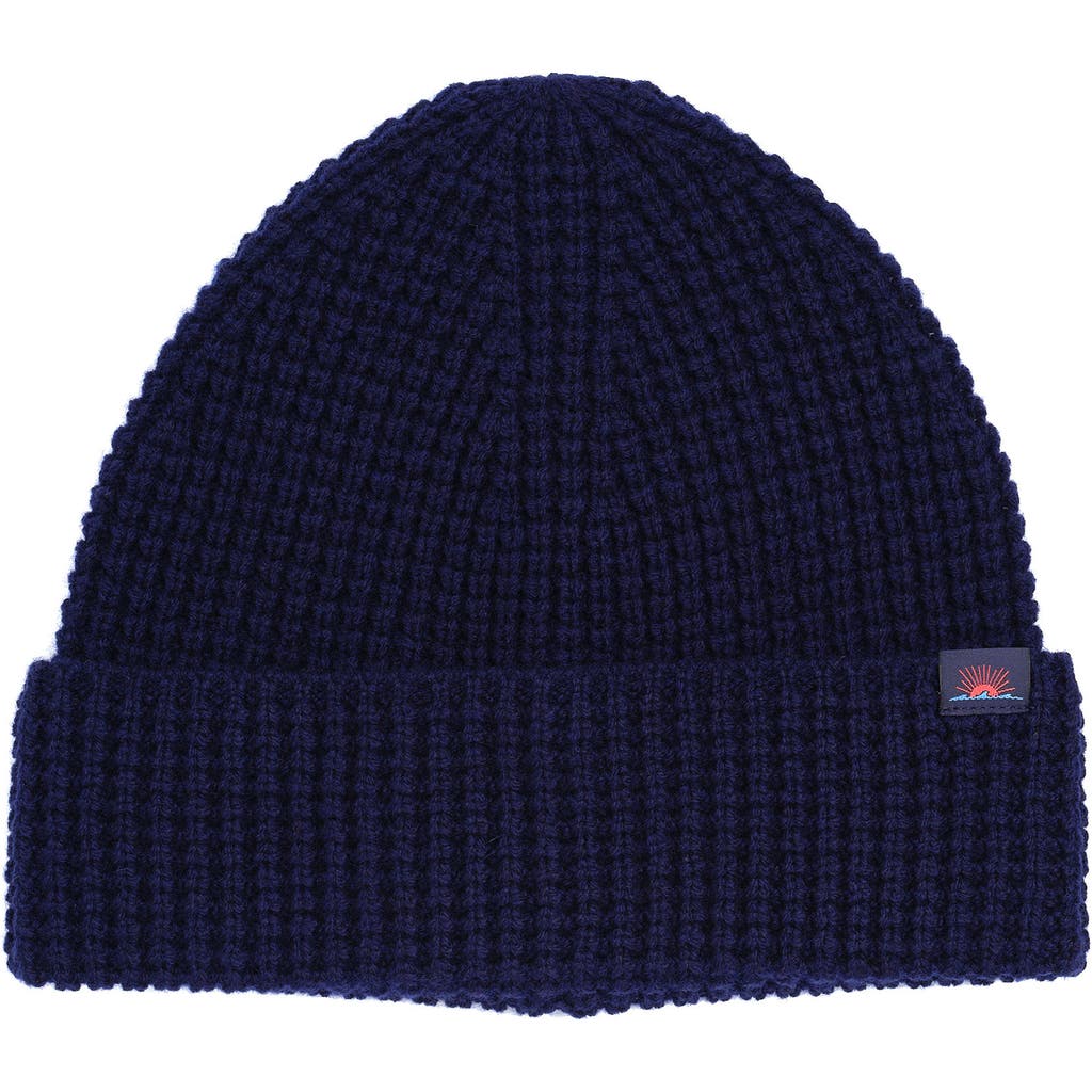 Faherty Waffle Knit Beanie In Blue