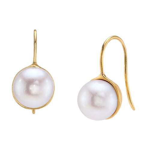 The Pearl Source Freshwater Pearl Harriett Earrings In Gold