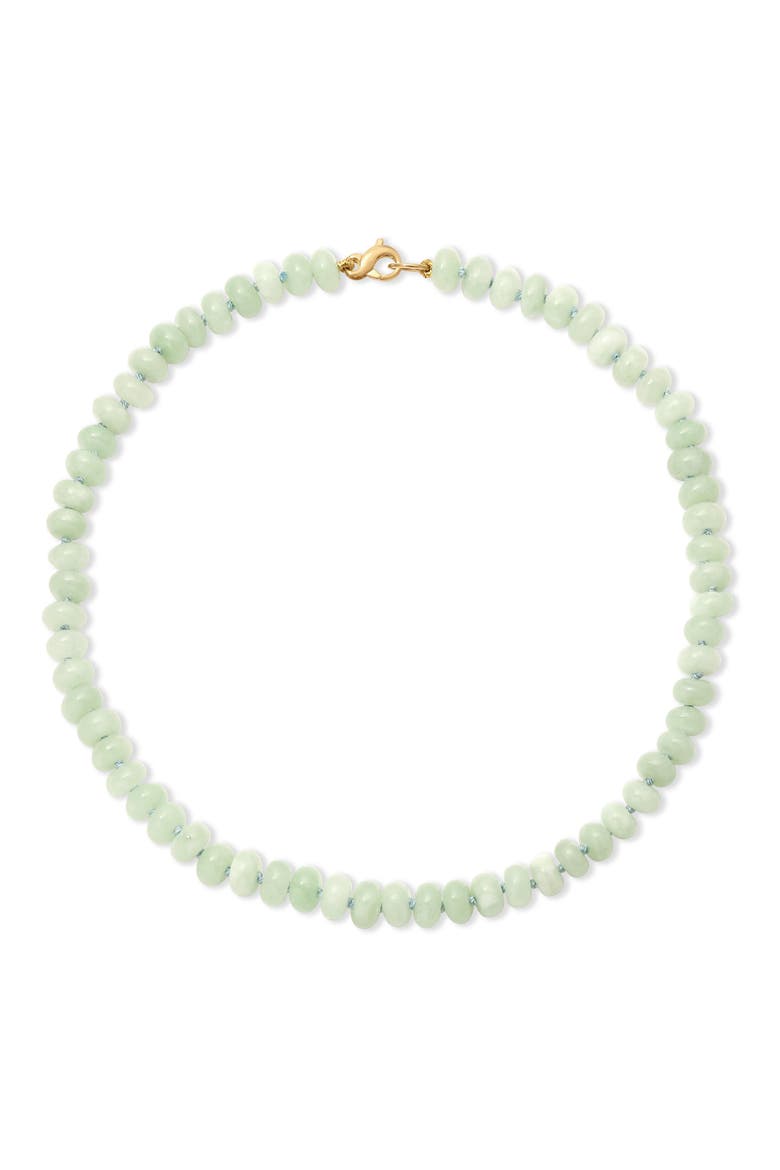 Matcha Latte Jade Beaded Necklace, Main, color, 9K YELLOW GOLD