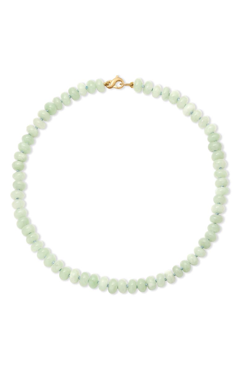 Adina Reyter Matcha Latte Jade Beaded Necklace, Main, color, 9K Yellow Gold