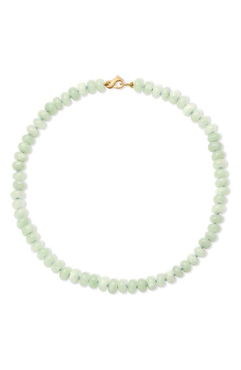 Matcha Latte Jade Beaded Necklace