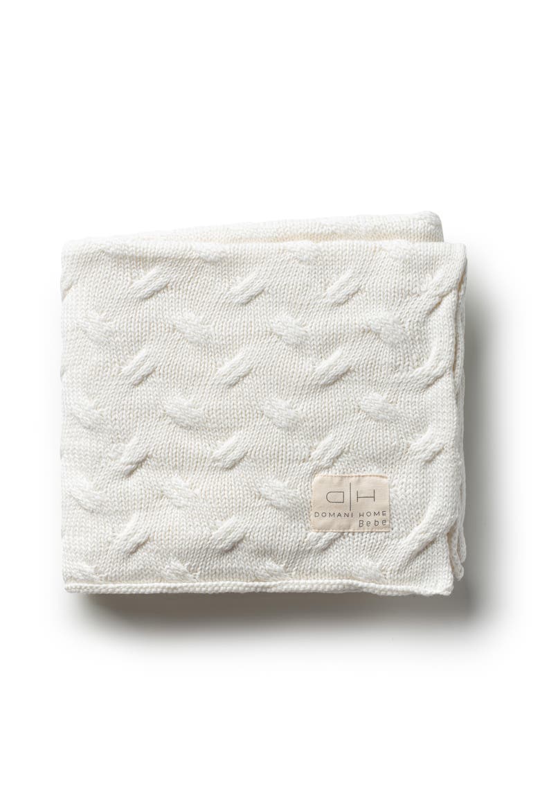 Waves Knit Baby Blanket, Main, color, CREAM