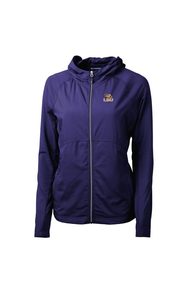 Cutter & Buck Women's Cutter & Buck Purple LSU Tigers Adapt Eco Knit Full-Zip Hoodie, Alternate, color, Purple