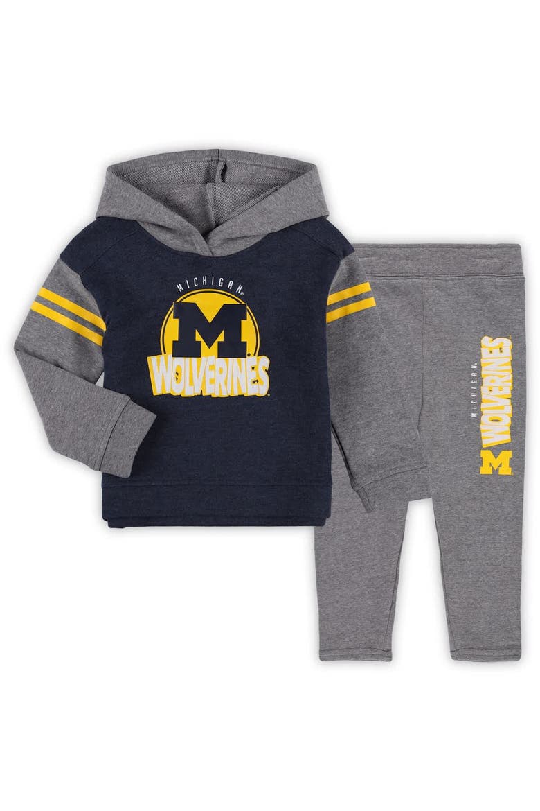 Girls Toddler Michigan Wolverines Clubhouse Pullover Hoodie and Legging Set, Alternate, color, Navy
