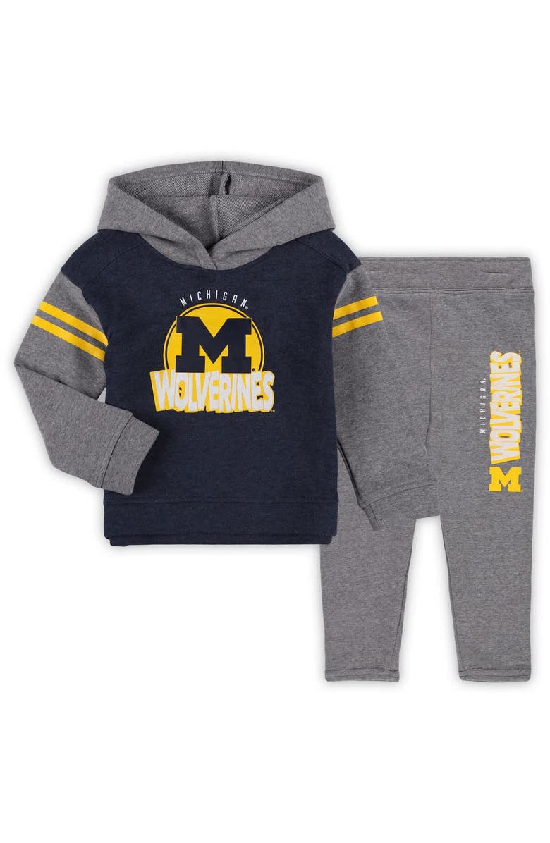 Outerstuff Girls Toddler Michigan Wolverines Clubhouse Pullover Hoodie and Legging Set, Alternate, color, Navy